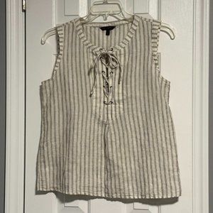 Banana Republic Striped Linen Blend Sleeveless Top, Size Small
